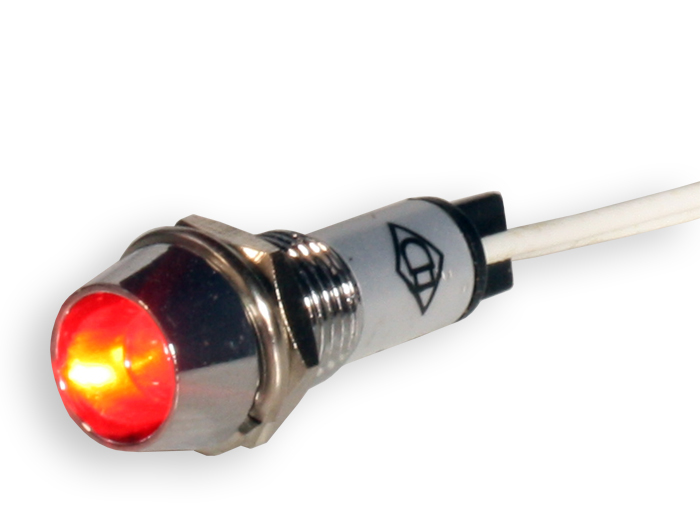SWITCHTRONIX - Voyant LED 8 mm 220 V Rouge - Chrome