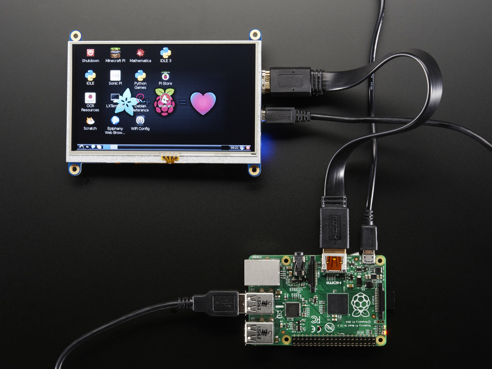 Как подключить raspberry pi к ноутбуку Adafruit 2260 - 800 x 482 px 5" TFT with Touch Screen - HDMI