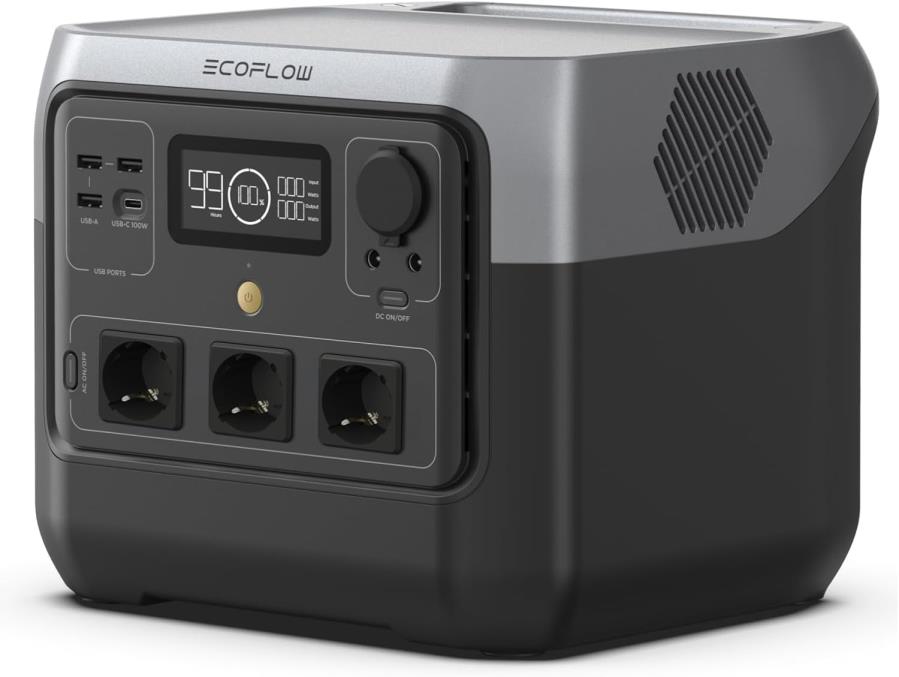 Ecoflow RIVER2 PRO - Portable power station with LiFeP04 batteries - 3 x 800 W - 768 Wh Fast charge