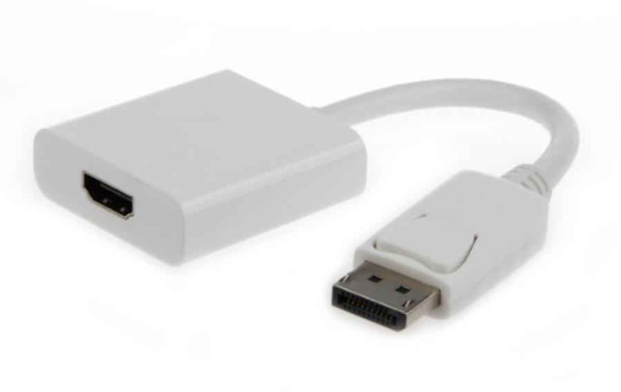 Gembird A-DPM-HDMIF-002-W - Convertisseur Vidéo DisplayPort Male vers HDMI Femelle - Blanc