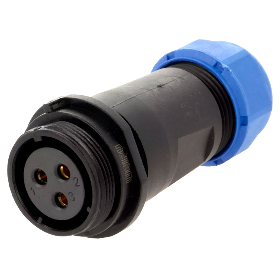 WEIPU SP21 Series IP68 - 3 Contacts Ø21 Waterproof Female Cable-Mount Connector - IP68 - SP2111/S3II-1N