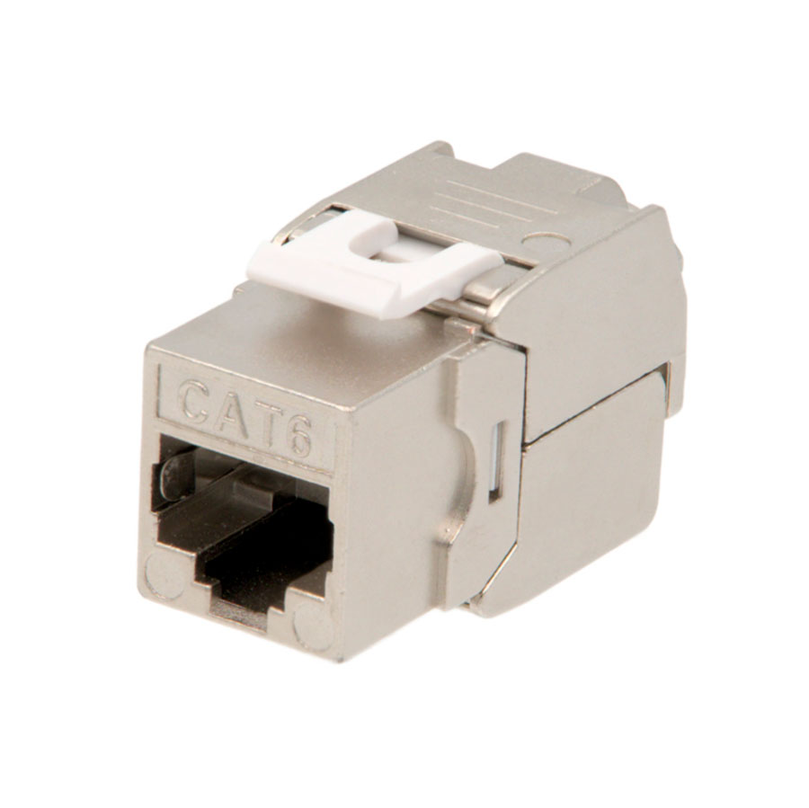 Connecteur RJ45 Femelle Cat6 Blindé à Encastrer et Connexion sans Outils, Type Keystone 8P8C