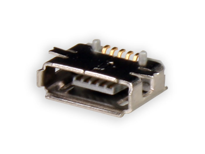 Female micro-USB-A 5 Pin Printed Board Connector