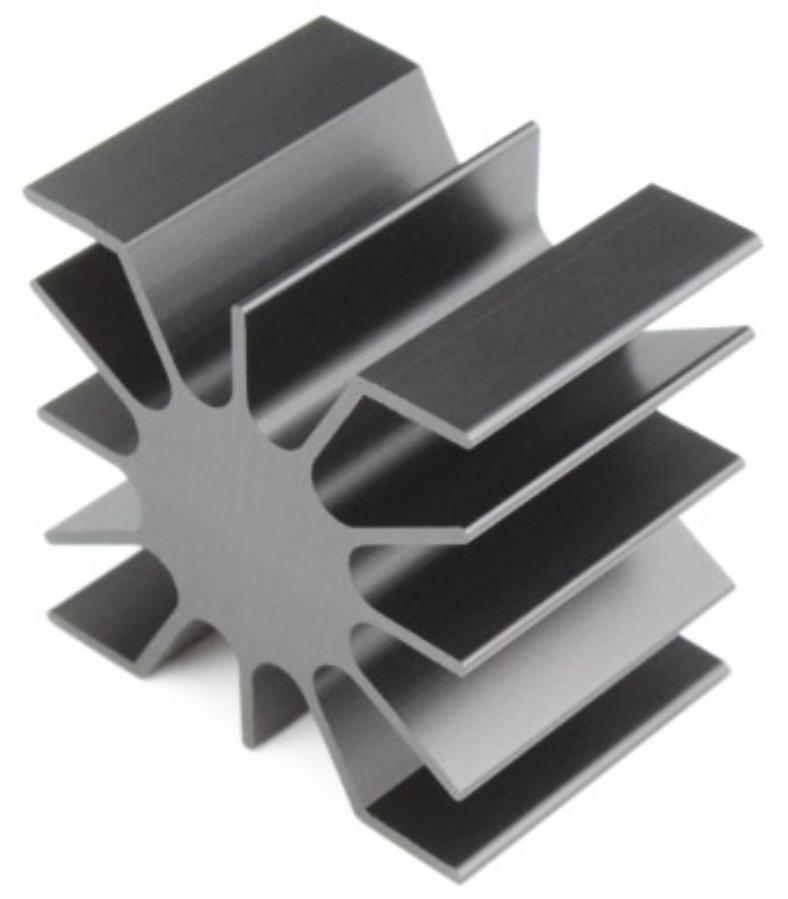 Heatsink for LED/PCB Star 51x51.5 mm - Ø26 mm inside - H: 37,5 mm Black anodized - H: 51 mm