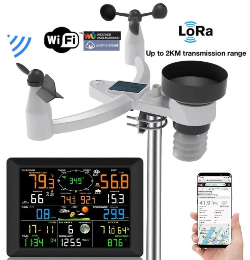 FT0310 - Outdoor Weather Station: WiFi, Temperature, Humidity, Wind Direction/Speed, UV
