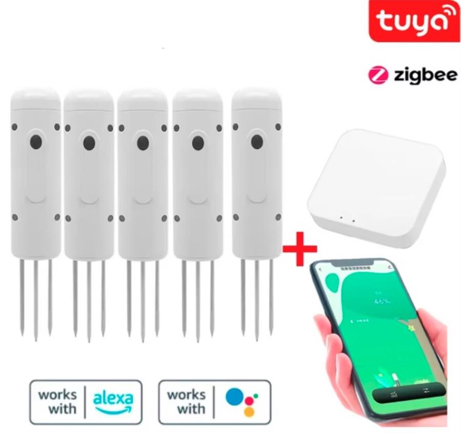 Tuya ZigBee Smart Soil Monitor 5 Pcs + Wi-Fi Hub