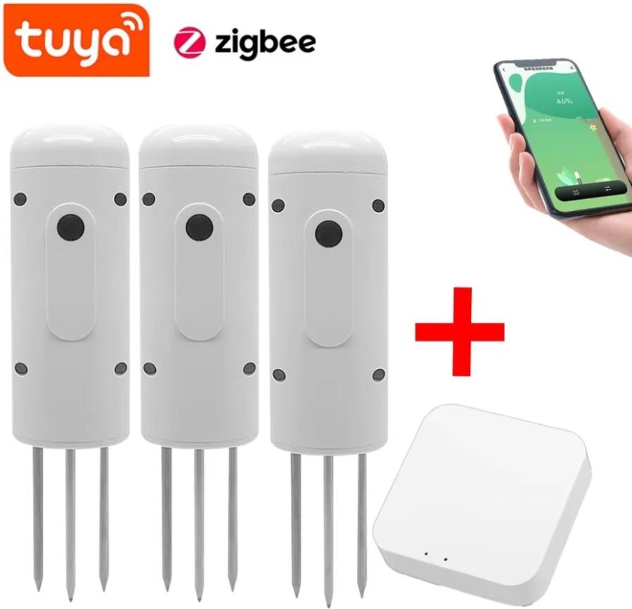 Tuya ZigBee Smart Soil Monitor 3 Pcs + Wi-Fi Hub