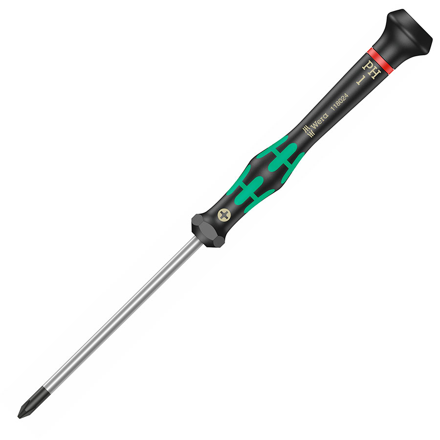 Wera 2050 PH 1 x 80 mm - Kraftform Micro Phillips Screwdriver for Electronic Uses - 05118024001