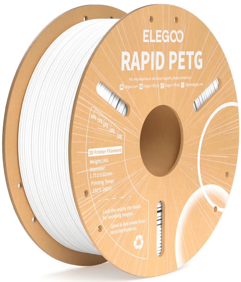 Elegoo Rapid PETG White - Filamento Rapid PET-G - 1,75 mm - Blanco - 1 Kg - 50.203.0217