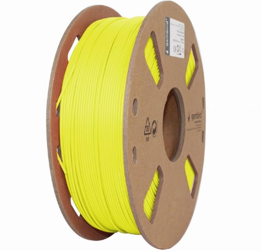 Gembird - Filamento PLA - 1,75 mm - Cor Amarelo Fluorescente - 1 Kg - PLA175Y1