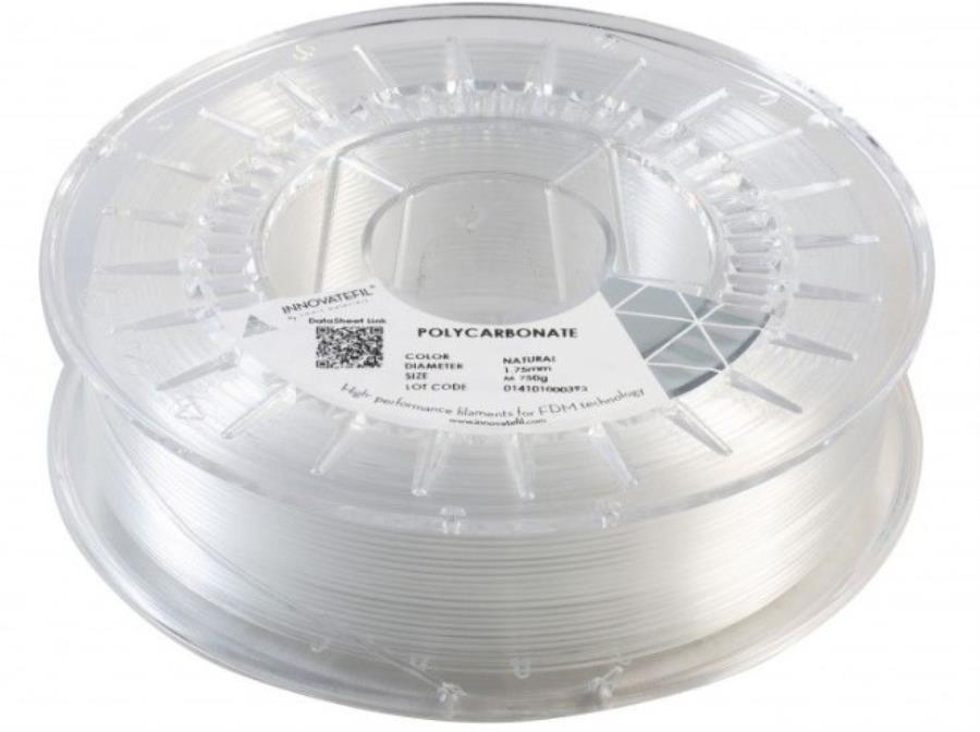 Smart Materials 3D INNOVATEFIL POLICARBONATO - Polycarbonate (PC) Filament - 1.75 mm - Transparent - 0.75 Kg