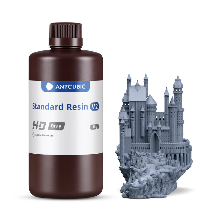 Anycubic Standard Resin V2 Gray - 3 Kg - Resina Estándar V2 - 3 Kg - HD Gris