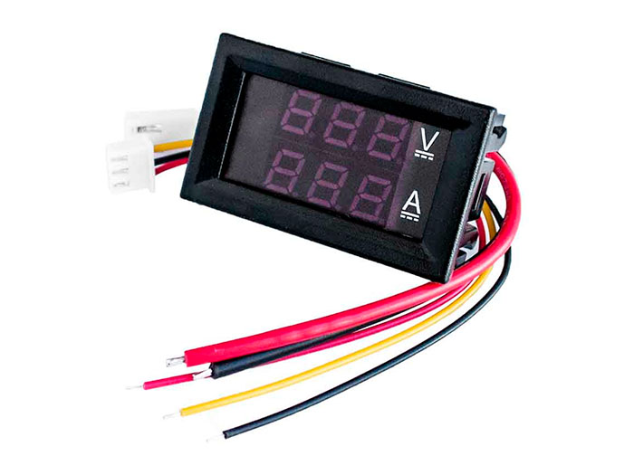 SWITCHTRONIX - Voltmètre / Ampèremètre Numérique avec LED - 100 Vdc - 0 ..  9,99 Adc