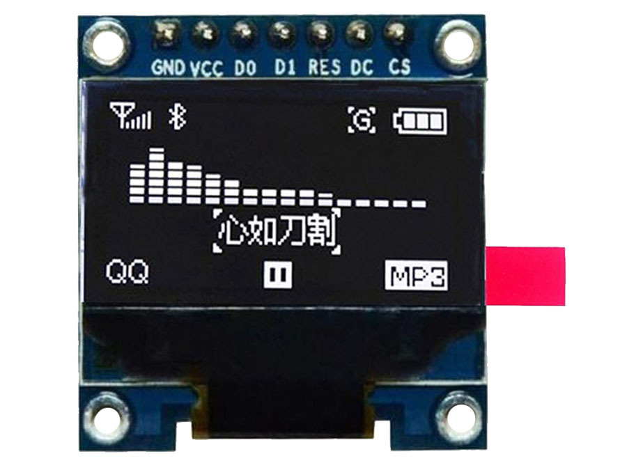 Módulo LED OLED SPI/IIC I2C - 0,96” - 128 x 64 - Blanco - 8 pines