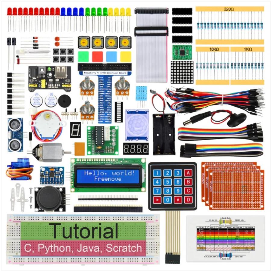 Freenove Ultimate - Kit de démarrage complet pour Raspberry Pi 5 / 400 / 4B / 3B+ / 3B - FNK0020