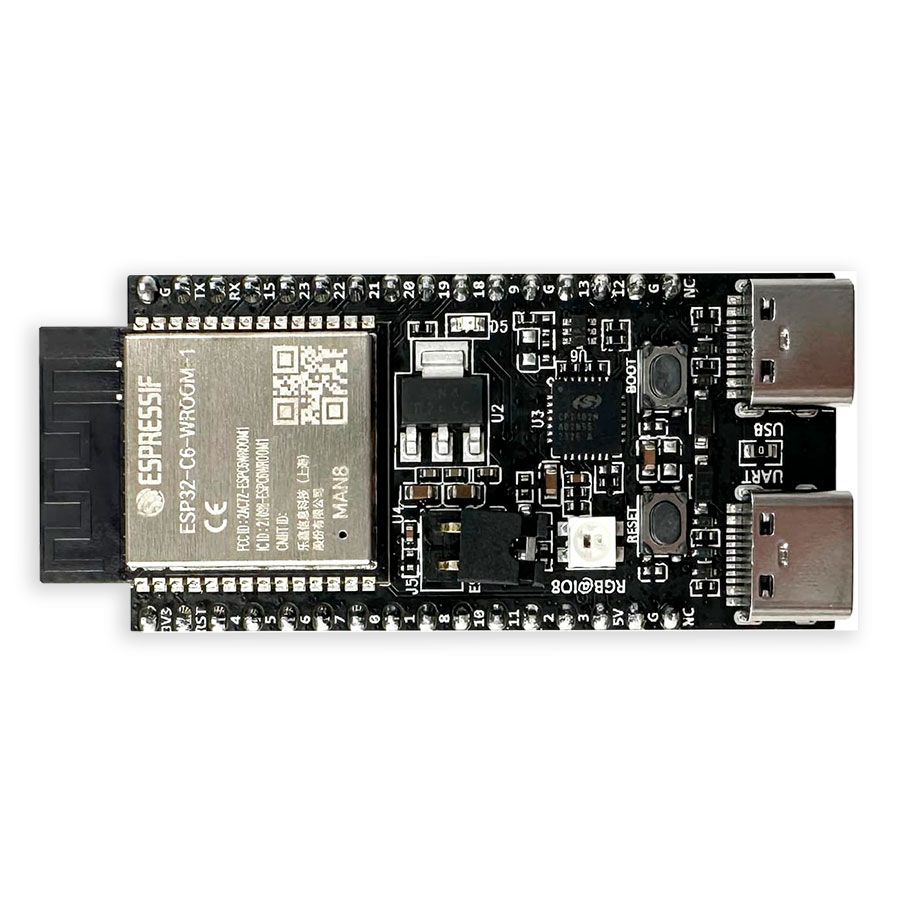 Espressif ESP32-C6-DevKitC-1-N8 - Módulo de desarrollo basado en ESP32-C6 con Wi-Fi 6, Bluetooth 5.0 y Radio Thread