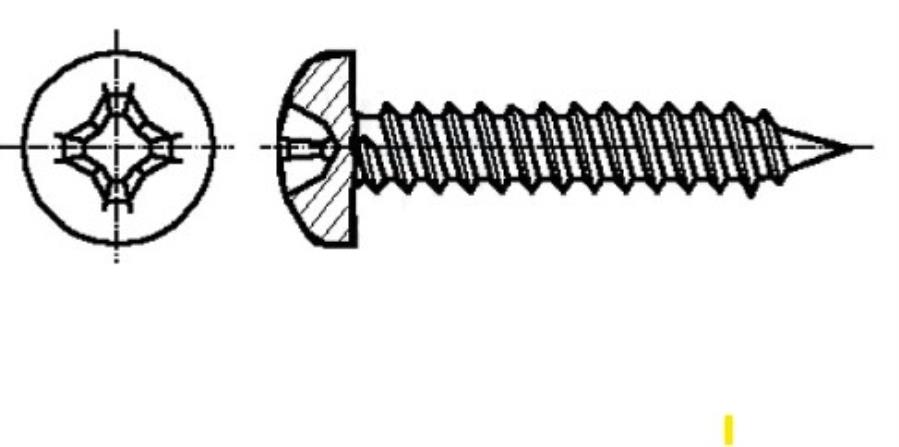 KRAFTBERG K2.2X6.5/D7981C-A4 - Screw 2.2 x 6.5 mm A4 stainless steel - Phillips PH1 cylindrical head - 100 Pcs - 70567