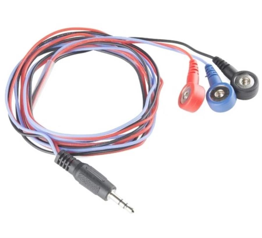 Sparkfun CAB-12970 - Cable with 3 ECG electrodes from biometric sensors to 3.5 mm jack