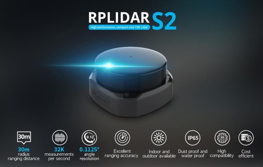 SLAMTEC RPLiDAR S2L - Sensor de proximidad LiDAR 2D - Serial - 360° - 0,05 a 18 m